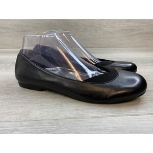 VanEli Brenda Women's Black Leather Ballet Flats Elastic Topline Shoes 9.5